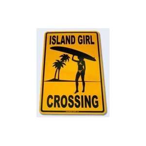  Seaweed Surf Co Island Girl Crossing Aluminum Sign 18 