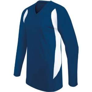 com High Five Vortex Long Sleeve Custom Volleyball Jerseys NAVY/WHITE 