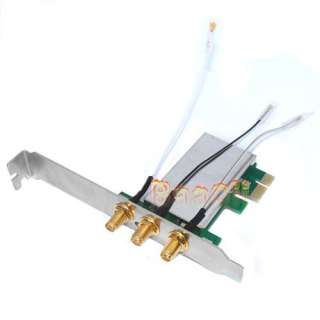 Mini PCI E to PCI E Wireless Adapter with 3 Antenna WiFi RF Pigtail 