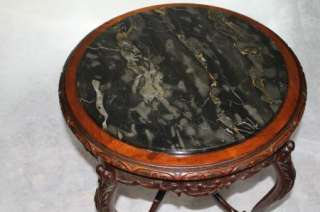   French Louis XV Side table with Black Insert Marble Top, 1920s  