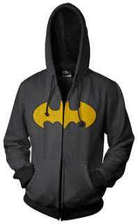 BATMAN DARK KNIGHT LOGO zip up HOODIE sweatshirt gray and black M L XL 