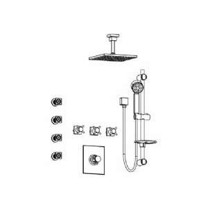 Aqua Brass Shower Kit W/ Majestic/Crystal Handle KIT6304589bn Brushed 