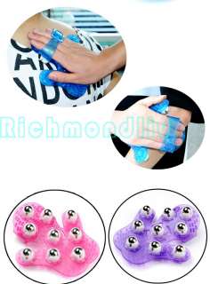 Hand hold Roller Rolling Joint 9 roller Massage Glove  