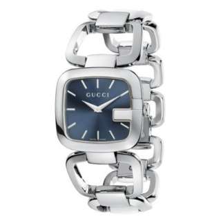 Gucci Womens YA125405 G Gucci Medium Blue Dial Steel Bracelet Watch 