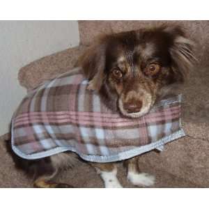   Dog Coat Jacket Reversible Plaid and Pink Size Small