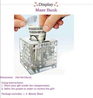 FASHIONABLE MONEY MAZE COIN BOX PUZZLE GIFT GAME PRIZE SAVING BANK 
