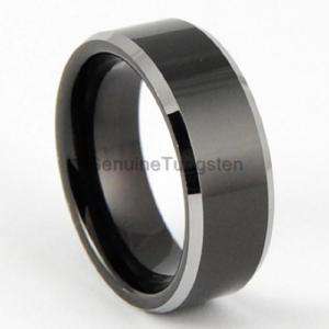 8mm Tungsten Wedding Band Black Top Mens Ring Size 6 13  