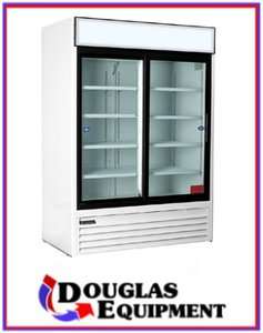 Master bilt MBGR48 S   2 Glass Door Merchandiser Refrigerator Cooler 