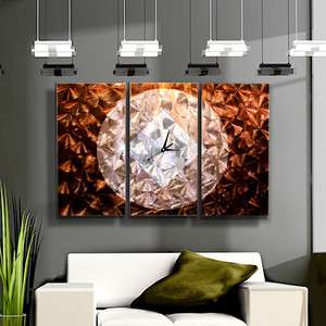Metal Hand Painting Modern Abstract Wall Dark Walnut Silver Large 