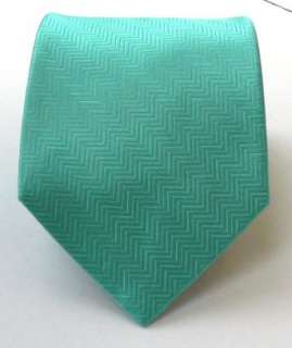    100% Silk Woven Solid Herringbone (Tiffany Blue) Aqua Tie Clothing