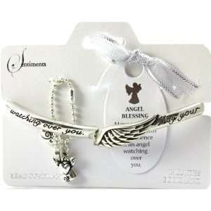   Stretch Bracelet with Charm and Bookmarker Silver Tone Jewelry