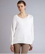 ADAM white cotton blend chunky knit boyfriend sweater style# 319954301