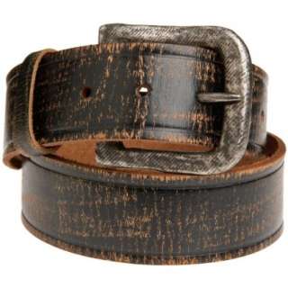 Leather Island Mens Vintage belt with Textured Buckle   designer 