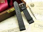 18mm Black thin Genuine leather watch band + Tool fits Movado
