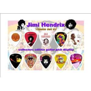  Jimi Hendrix Guitar Pick Display   Premium Celluloid 