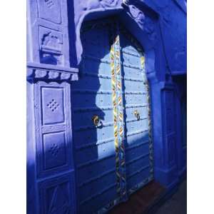  Elaborate Blue Door, the Blue Town of Jodhpur, Rajasthan 