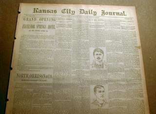 newspapers 1883 1890 Kansas City MISSOURI Jesse James  