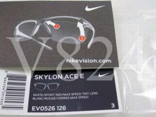 NIKE EV 0526 Sunglasses SKYLON ACE E Wht Red EV0526 126  