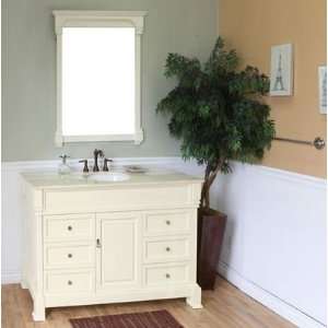  50 Inch Single Sink Bathroom Vanity in Cream White