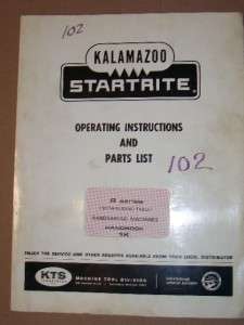 Kalamazoo Operator Manual~Startrite R Bandsaw Machine  