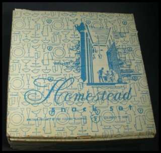   Federal Glass Homestead 8 Piece Crystal Snack Set in Original Box