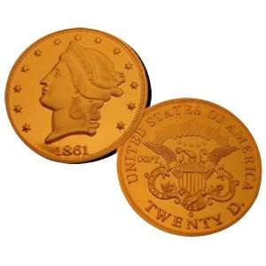   1861 O $20 Liberty Double Eagle Gold Replica Coins 