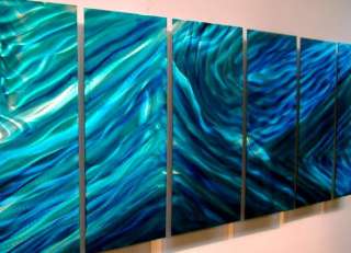   Metal Wall Art Painting Sculpture Blue Aquarius By Jon Allen  