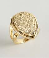 Marcia Moran gold druzy stone teardrop ring style# 319335801