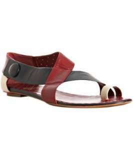 Moschino Cheap and Chic red colorblock leather flat sandals   