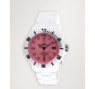 TOYWATCH pink plastic Stained Glass Plasteramic link bracelet watch