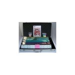  Mahjong Mah Jongg Set in Silver Case with Pink Glitter 