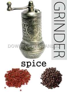 Turkish Pepper Mill Grinder Salt Spice Antique Vintage Patterned 