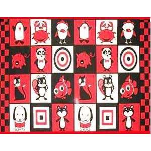  45 Wide Michael Miller First Sight Blocks Panel Red 