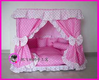 Charm Princess Pet Dog Cat Handmade Bed House Kennel + 1 Candy Pillow 