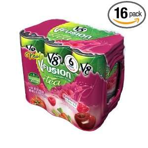 V8 V Fusion Raspberry Green Tea, 12 Ounce (Pack of 16)  