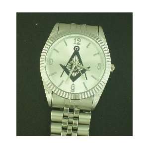  MASONIC MASON G SILVER WHITE FACE HIPHOP ICED OUT WATCH 
