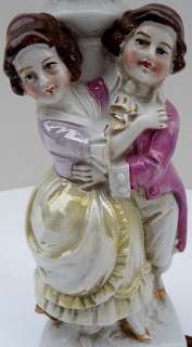   of Dancers Embrace  1885 Victorian PORCELAIN Table Lamp   GERMANY