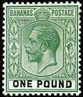 Bahamas 1921 1926 £1 1 Pound George # 84 Mint NH