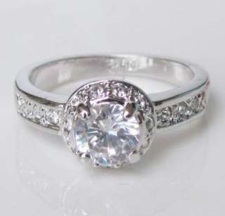 white gold GP Swarovski Promise engagement Ring Diana  