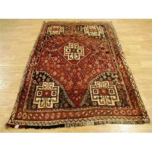  41 x 69 Navy Blue Persian Hand Knotted Wool Shiraz Rug 