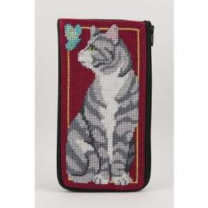   Case   Grey Tabby Cat   Needlepoint Kit Arts, Crafts & Sewing