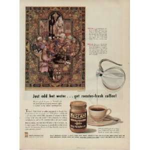   cups. Painted by Arthur Szyk.  1946 Nescafe Coffee Ad, A3619