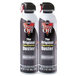   Compressed Gas Duster, Two 17oz Cans per Pack