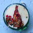 RAVEN Crow William Morris ART GLASS Pendant for Necklace