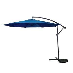    10 ft Blue Aluminum Patio Offset Umbrella Patio, Lawn & Garden