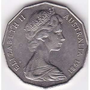 1981 Australia 50 Cent Coin   H.R.H. The Price of Wales and Lady Diana 