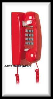 NEW in Box RETRO / VINTAGE STYLE RED WALL MOUNT PUSH BUTTON TELEPHONE