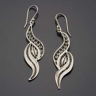 Fair Trade Filigree Silver Shell Earrings Made in Peru Earrings 