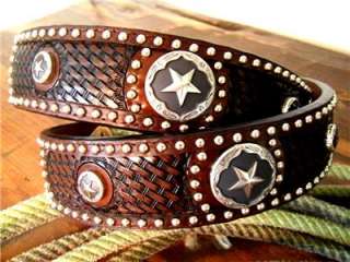 THIS HANDSOME HAND TOOLED WESTERN BELT IS MADE OF GENUINE LEATHER AND 