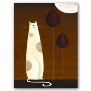  Feline and Two Leaves by Jo Parry 19 3/4x15 3/4 Art 